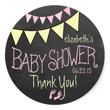 3,8 см булочки и доске вид-ребенок душ Классический круглый стикер на заказ иностранный текст стикер