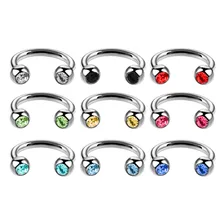 1 шт хирургические стальные кольца в нос и шпильки с красочным драгоценным камнем женские серьги пирсинг для пупка серьги ювелирные изделия для тела