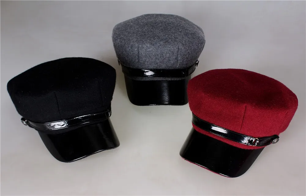 Зимние шерстяные войлочные военные береты, шапки темно-синего цвета, бейсболка с козырьком, черные береты, шапки для мужчин и женщин, теплые шапки с плоским верхом для художника