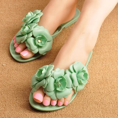 Женские шлепанцы Камелия летние с объемным цветком камелии Вьетнамки|slipper genie