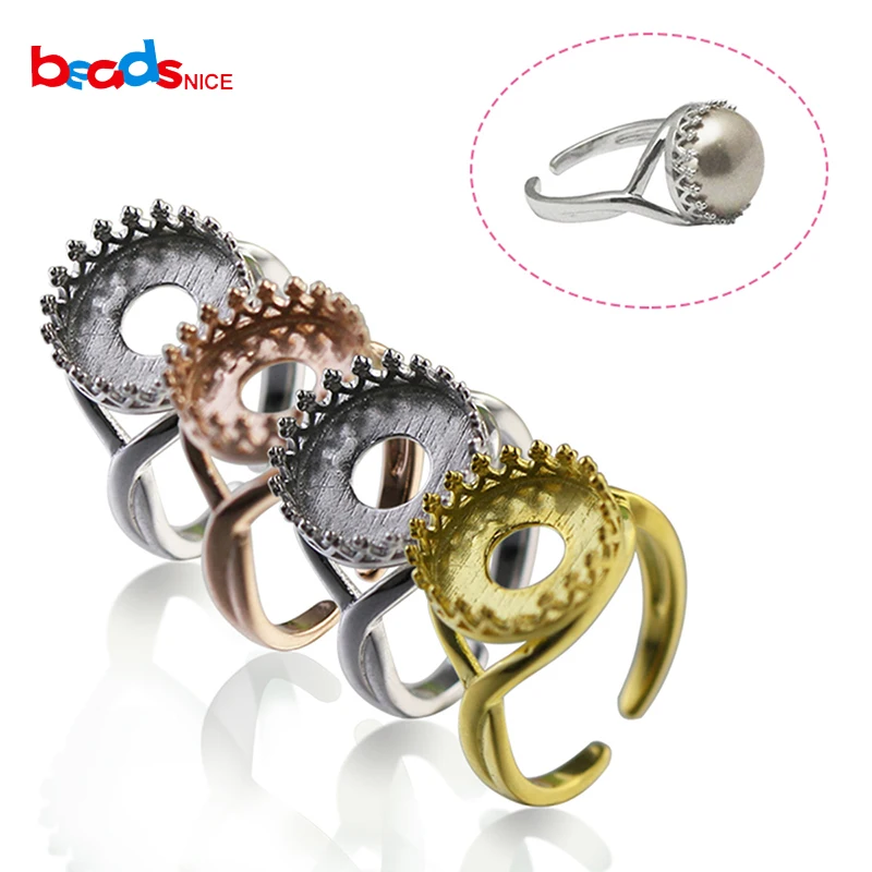 Beadsnice ID32845smt17 Sterling Silver Wholesale Ring Design Your Ring DIY Jewelry Silver Ring Blanks Jewelry Supplies