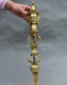 

17 Tibet Buddhism Brass Copper Hayagriva Buddha Statue Phurba Dagger Holder FaQi