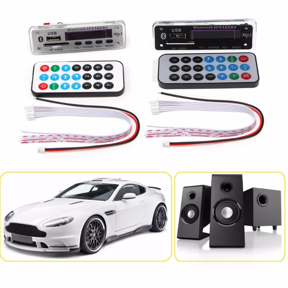 OOTDTY автомобиля Bluetooth MP3 WMA декодер доска 12 V беспроводной аудиомодуль USB TF радио