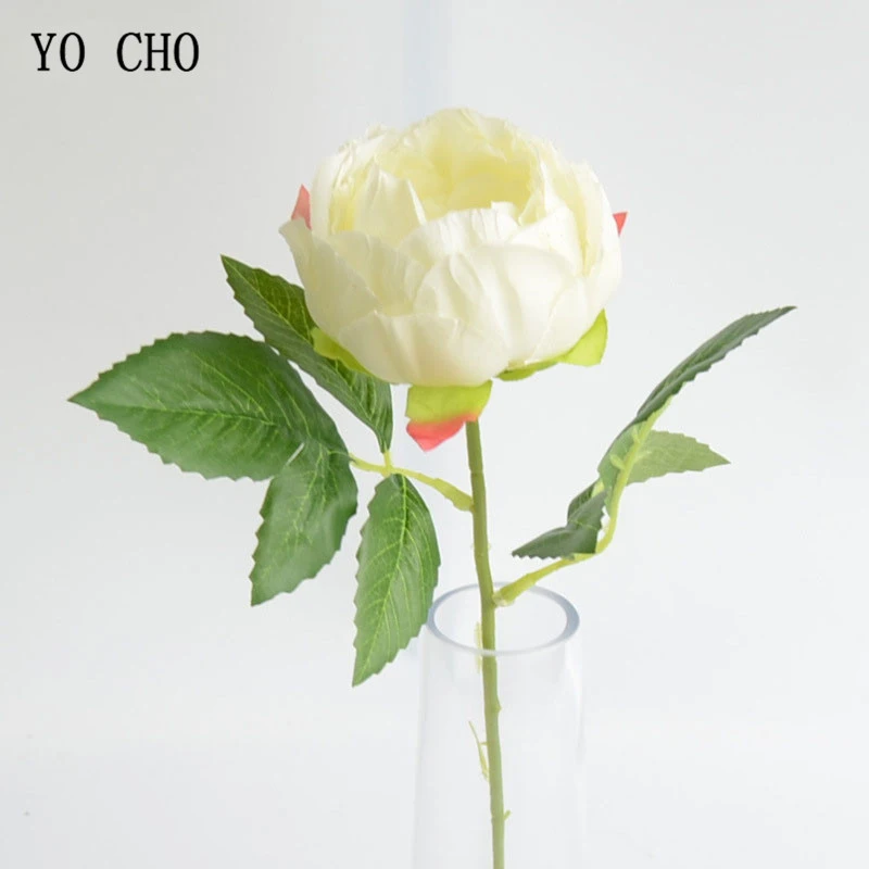 1 Head silk peony artificial flower wedding home decor (22)