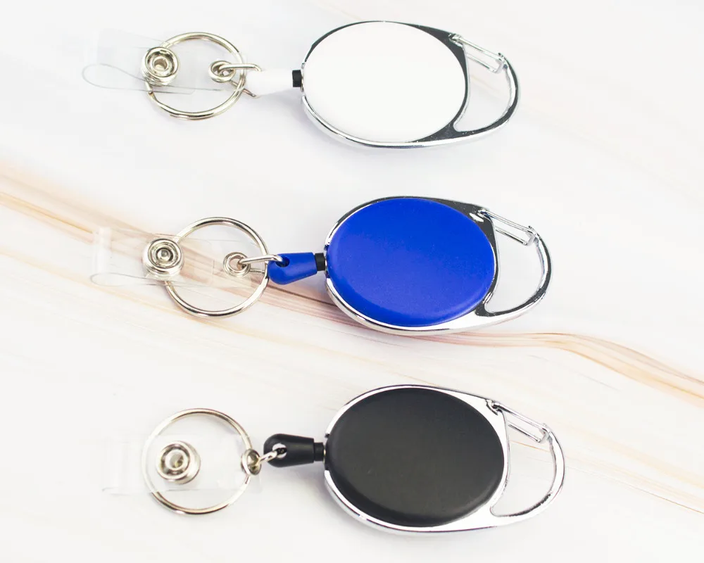 Button Strap&Key Ring Badge Reel Holder,Carabiner Hook Retractable ID Card Roller Clip, Waist clip Buckle ,Hospital Nurse Favor