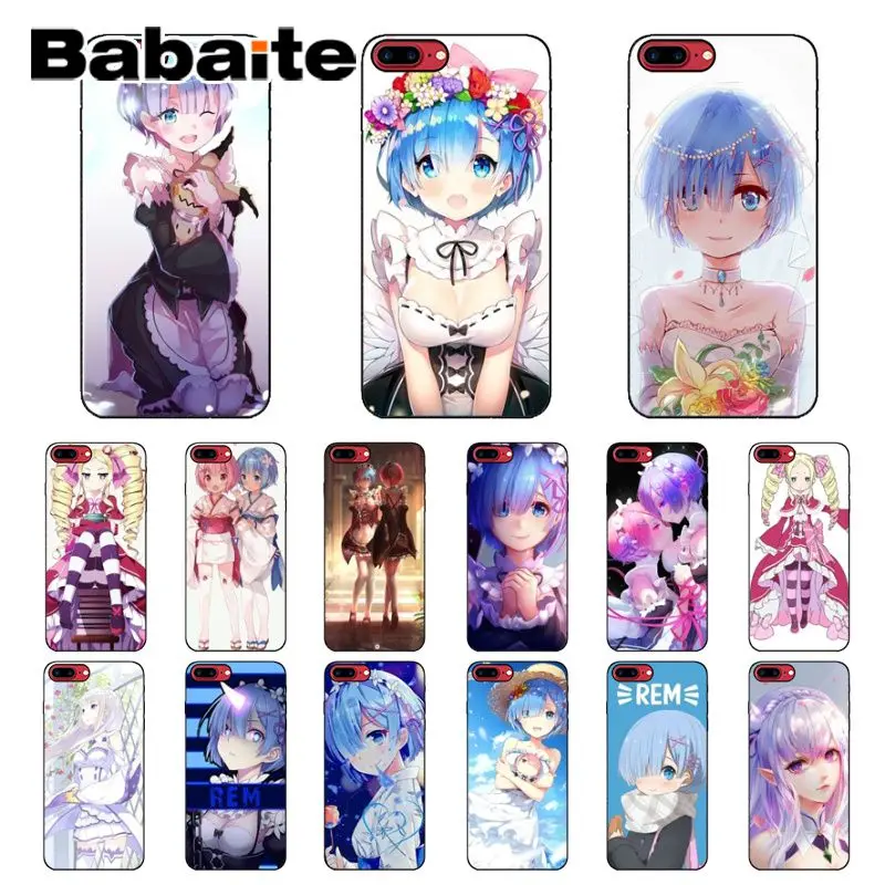 

Babaite anime zero rem Soft Silicone black Phone Case for Apple iPhone 8 7 6 6S Plus X XS MAX 5 5S SE XR Cellphones