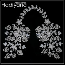 Hadiyana дизайн листьев цветов свадебные гребни тиары для волос женские свадебные аксессуары для волос Сверкающее циркониевое головной убор BC4741