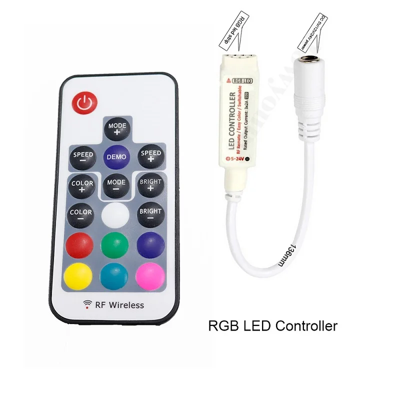 Беспроводной RGB контроллер для светодиодных лент 12 В 24 В|Контролеры RGB| |
