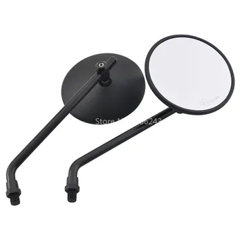 

Retro Oversized 4" Black Round Rearview Mirror Adjustable Length Fits For KTM Honda Kawasaki Suzuki BMW TRIUMPH with 10mm Thread