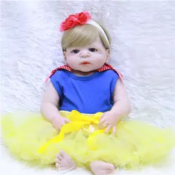 55 см полный Средства ухода за кожей силикона Reborn Baby Doll Игрушечные лошадки реалистичные детские-Reborn принцессы куклы детского дня рождения