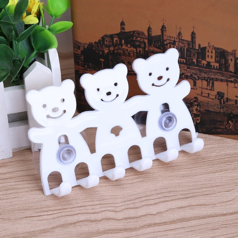 

Toothbrush Holder Wall Mounted Suction Cup 5 Position Cute Cartoon Bear Bathroom Sets WF4458037