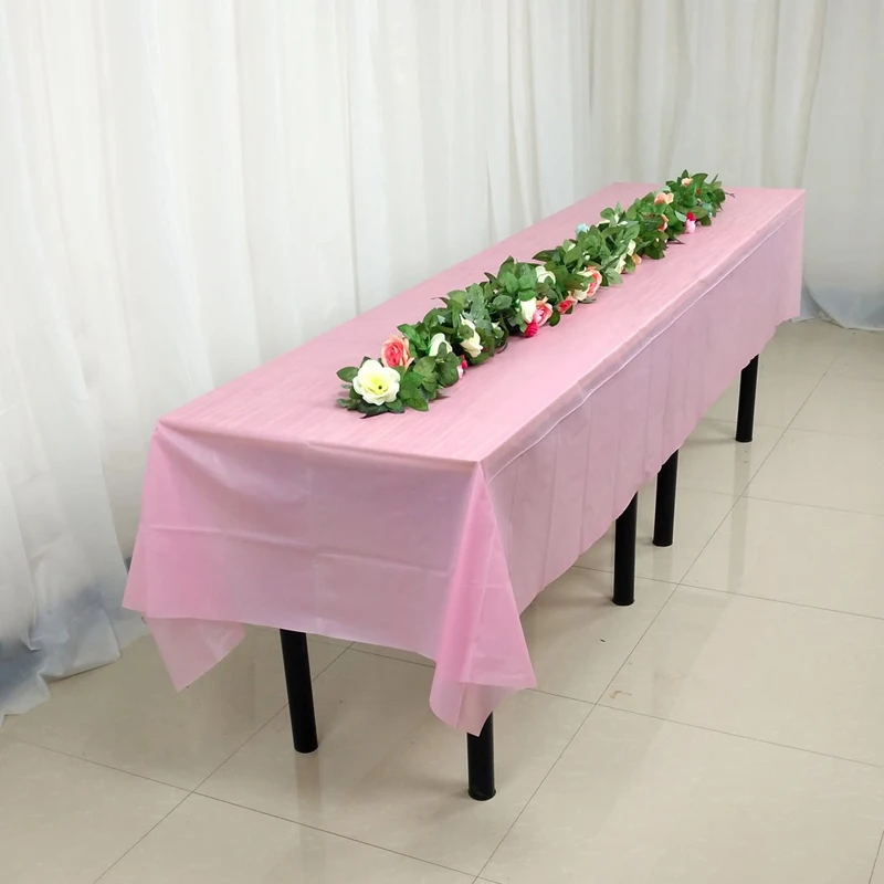 

PE Solid Color Disposable Tablecloths Oilproof Table Cloth Tableware For Wedding Birthday New Year Christmas Party Decor