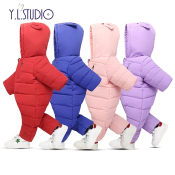 

Baby Boy Snowsuit Clothes Snow wear Cotton Padded One Piece Warm Outerwear Overalls Romper Kids Winter Jumpsuit Newborn Parkas