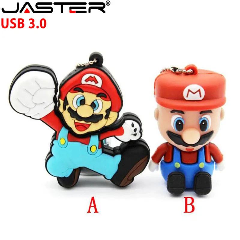 JASTER Mario флеш-накопитель USB 3,0 64 ГБ 32 ГБ Флешка 16 ГБ USB флэш-диск мультфильм флеш-накопитель подарки