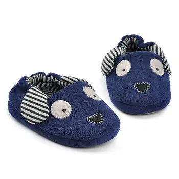

Winter Warm Coral-Wool Dog Rubber Base Slippers Floor Slippers Cartoon Children Cotton Slippers baby shoes mr001