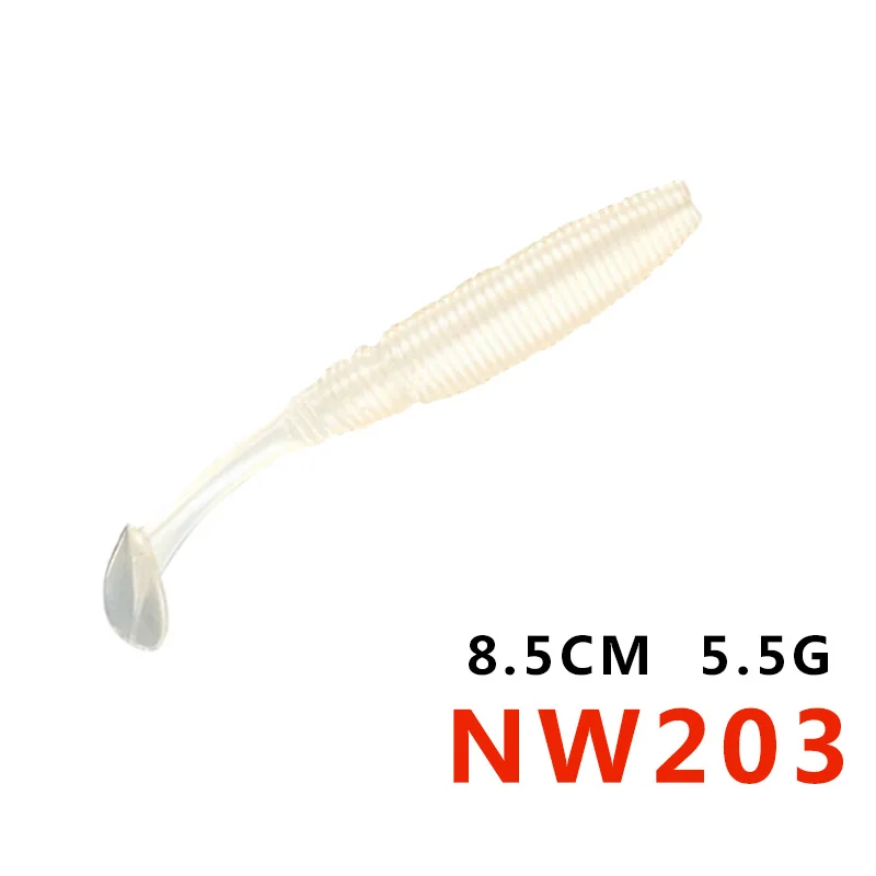 NOEBY SW5019S Мягкая приманка силиконовая приманка для рыбалки воблеры T хвост 8,5 Высота каблука 10 см или 11,5 см, 13 см, 15 см для пресной воды бас щука - Цвет: NW203