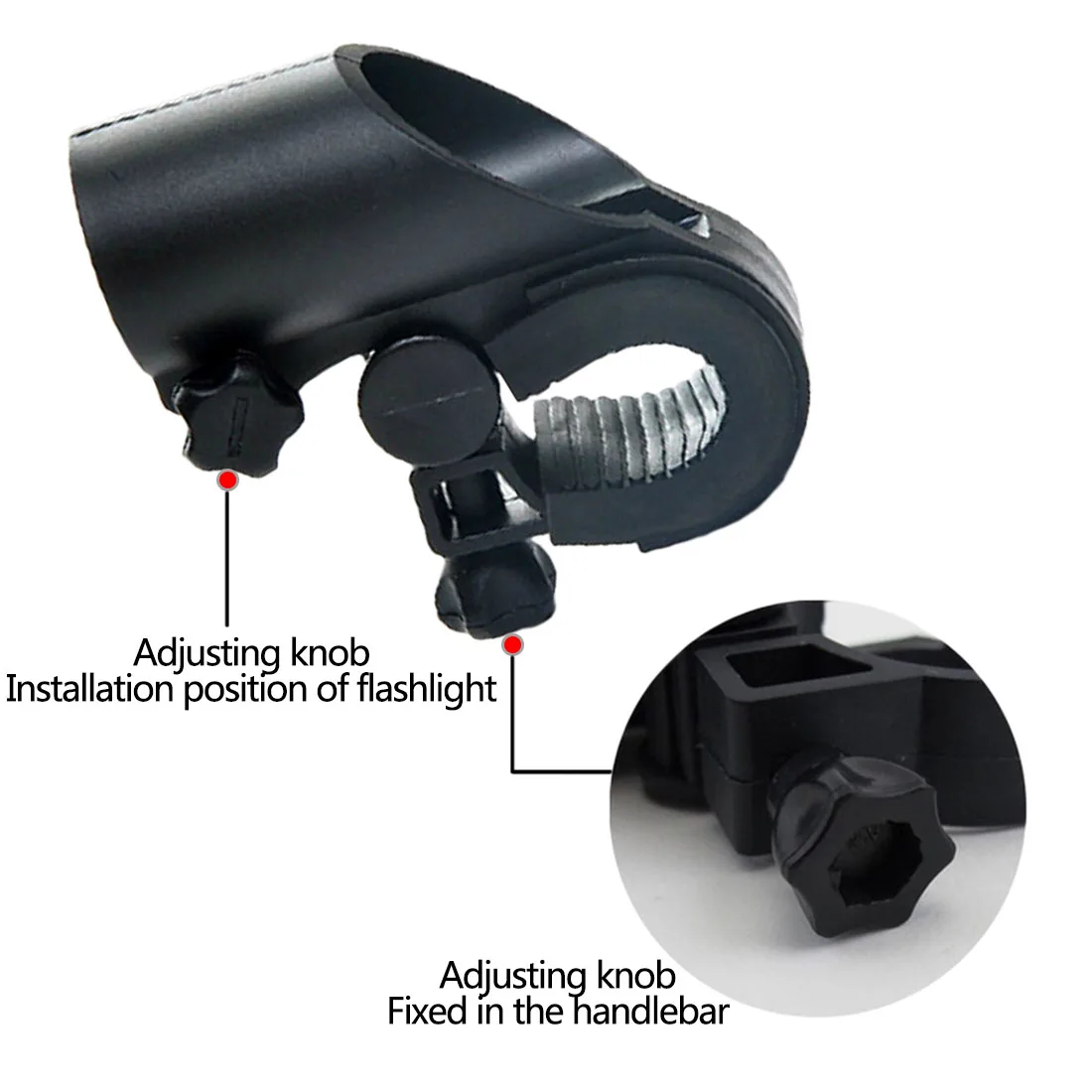 Torch Clip Bicycle Light Lamp Stand Holder Rotation Grip LED Flashlight Clamp