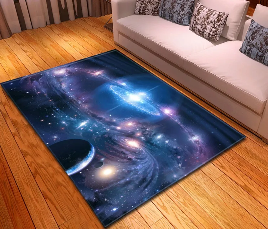 Простой Таинственный Звездное ковер для гостинной спальни столовая rugs and carpets шелковистый для дома, гостиной Космический galaxy ковер - Цвет: 2