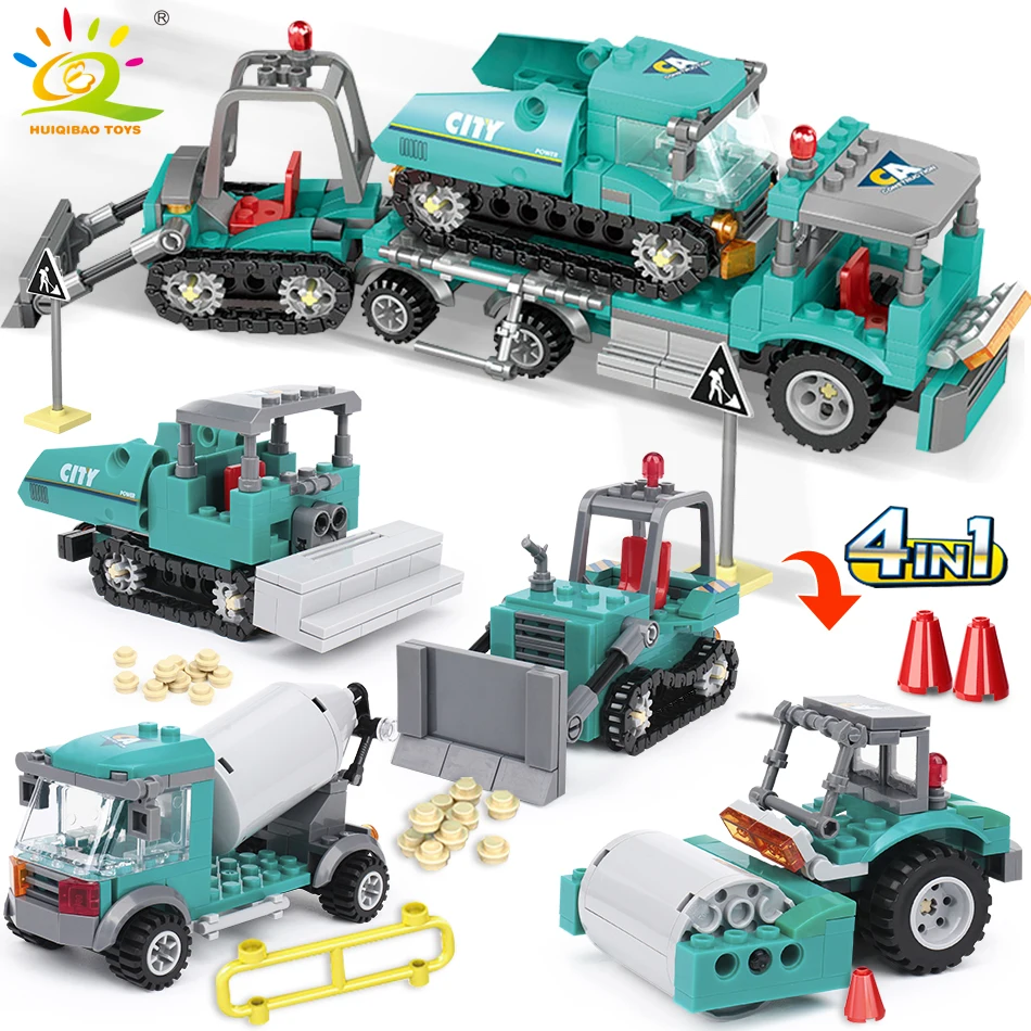 Comprar 462 Uds 4in1 City engineing camión bloques de construcción compatible con legoing excavadora creador bloques construcción juguetes para niños regalo