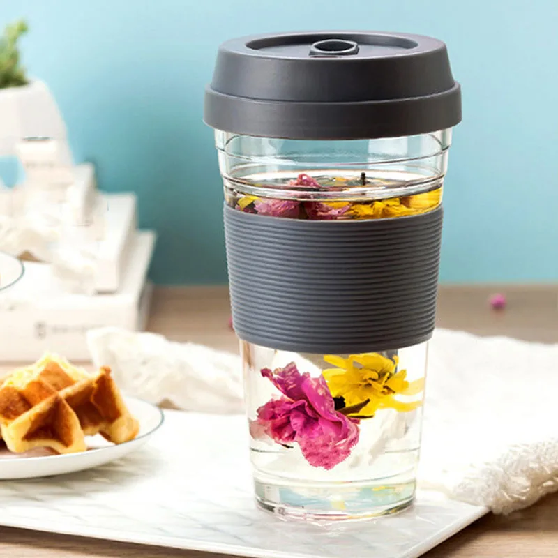 

1Pcs 360/480ml Reusable Clear Water Cup Cola Coffee Cups Healthy Drink Bottle Multi-Functional with Lid Coffee Mug Travel Mug