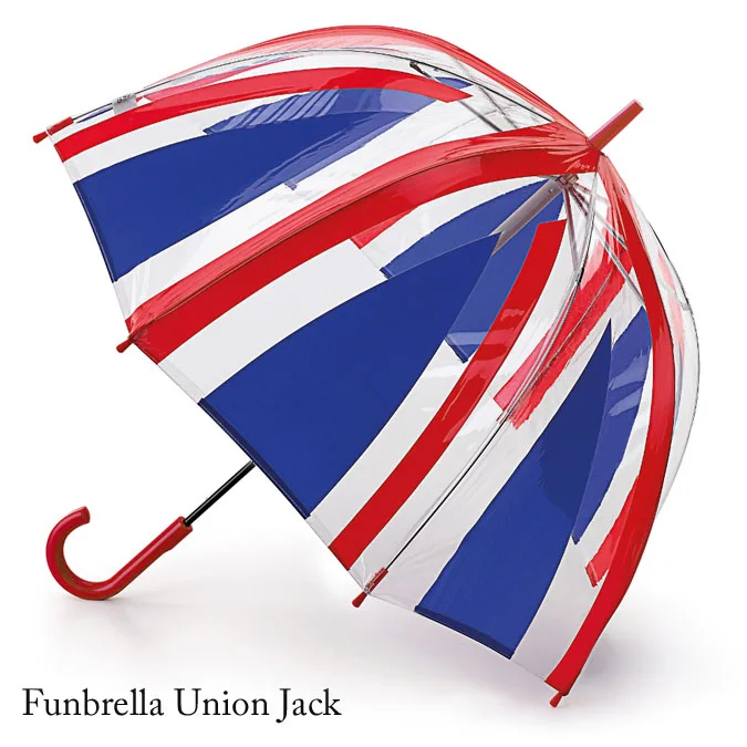 London,British flag transparent straight rain umbrella, Novelty