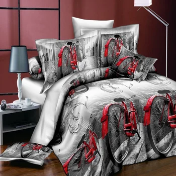 

3D Scenes Pattern Bedding Set Europe and America Polyester Cotton 2/3Pcs Set Quilt Duvet Cover Pillow Case Set Twin Queen Size