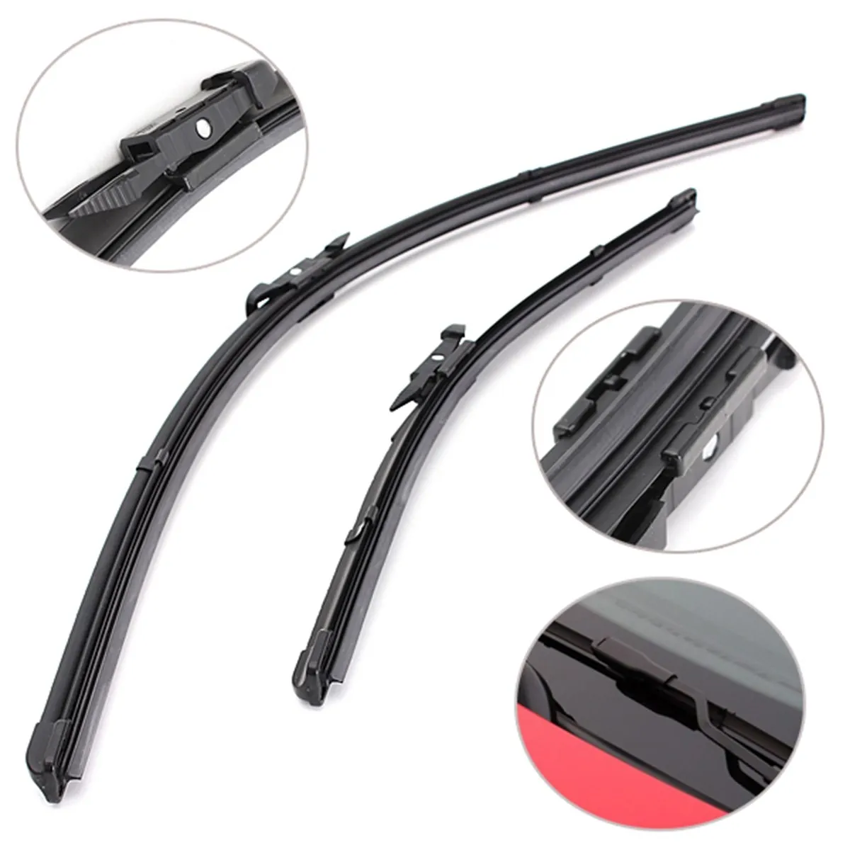 2Pcs 26" 16" Front Window Windscreen Flat Car Wiper Blades For Fiat