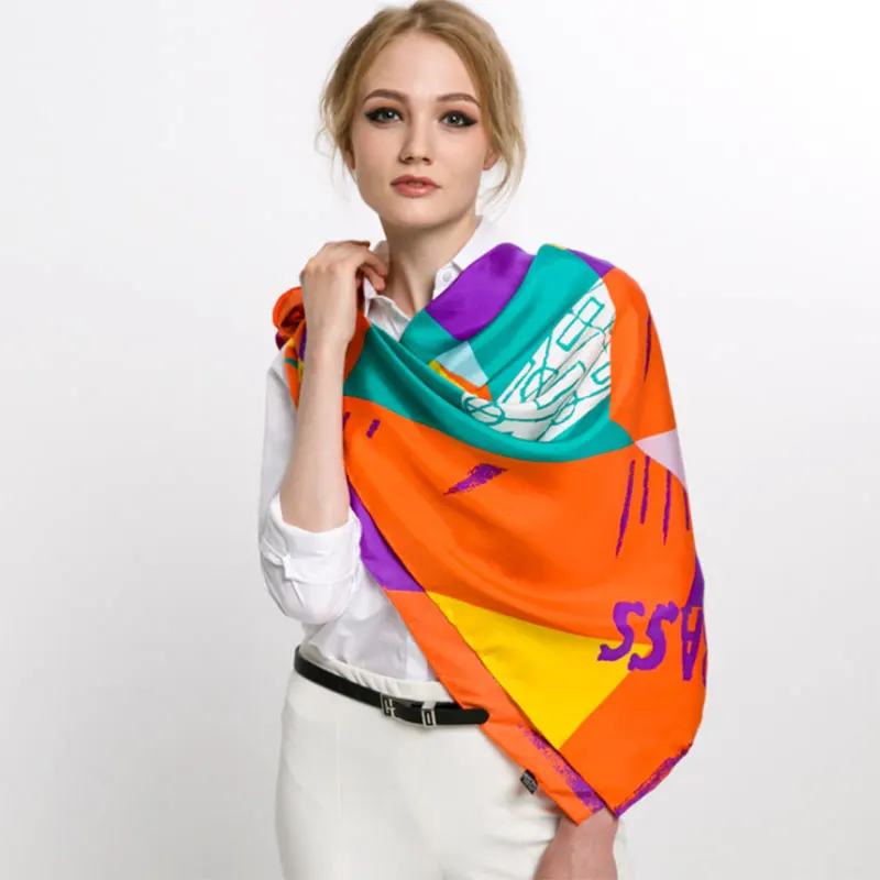2016 Women Scarf Luxury Brand 100 Pure Silk Scarf Famous Brand Silk