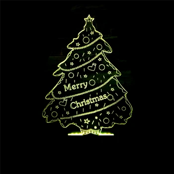 

2018 Christmas Tree 3D Visual LED Night Light Acrylic Panel Gradient Bedside Bedroom Table Lamp Support USB Child's Toys Gifts