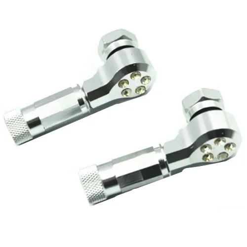 Universal CNC Wheel Tire Valve Stem Caps Motorbike Chopper Cruiser Touring Atv Silver For Honda Kawasaki Suzuki Yamaha | Автомобили и