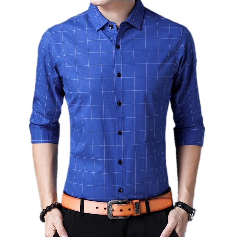Для мужчин s Англия рубашка в клетку с длинным рукавом деловая повседневная одежда рубашки для мальчиков синий черный фиолетовый 3 цвета 100%