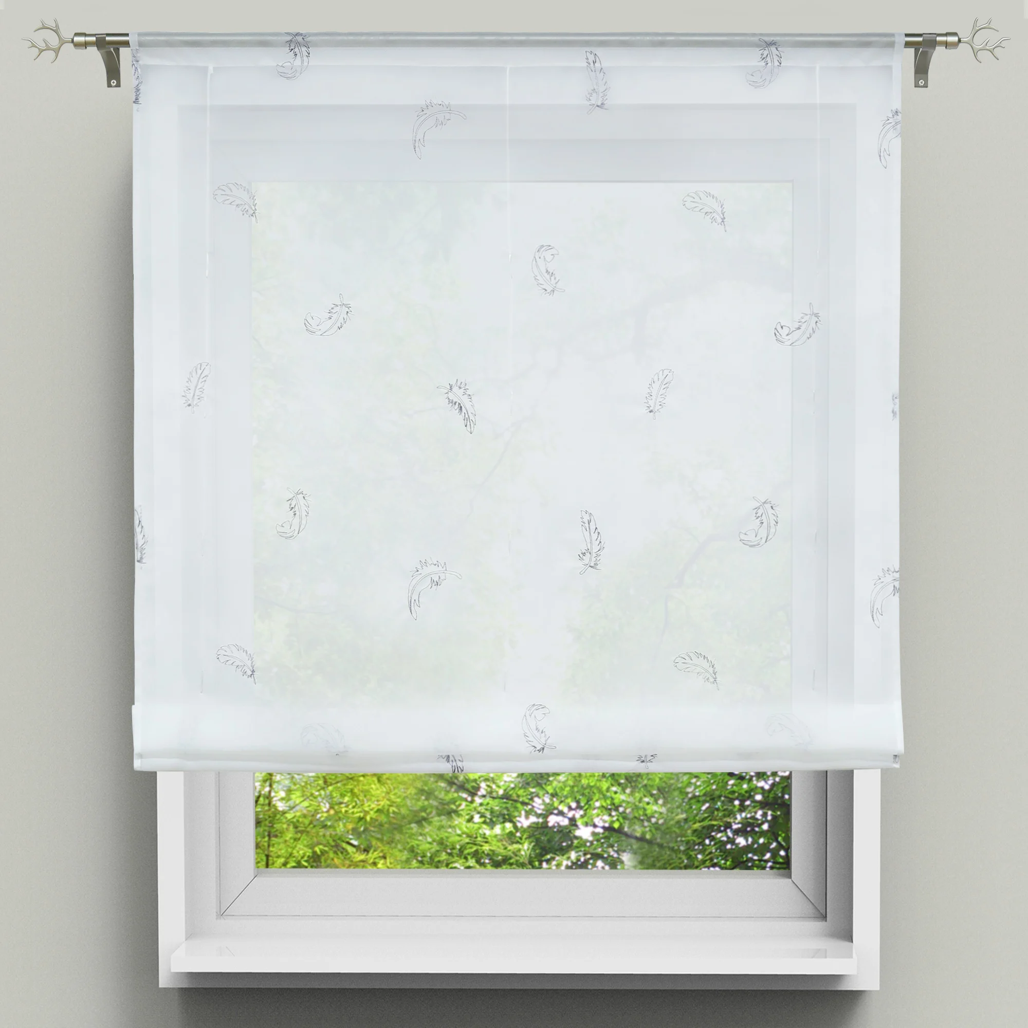 Window Curtain Voile Liftable Blinds Home Kitchen Balcony Curtains Decor LOCA