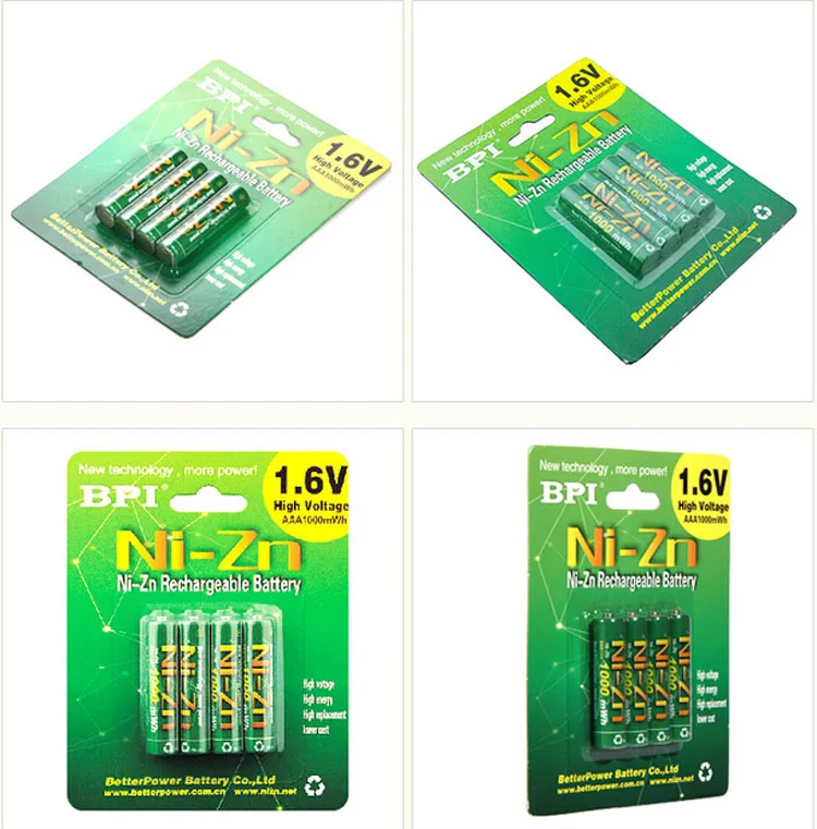 1,6 v Ni-Zn 1,6 v 1000 mwh aaa аккумуляторная батарея nizn аккумуляторная батарея