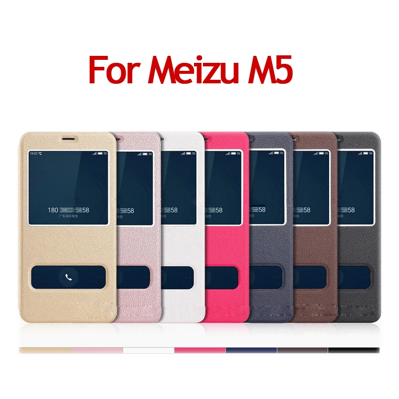 Luxury Flip Leather Phone Case For Meizu M5 5 2 Inch Anti knock Smart Sleep Window