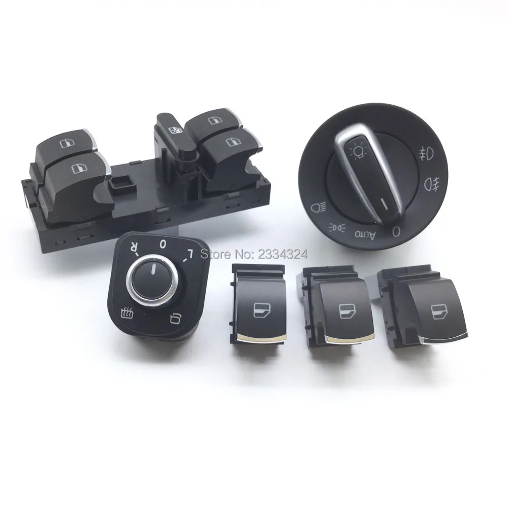 Chrome Headlight Windows Mirror Switch Button 5ND959857 5ND941431B 5ND959565A 5ND959855 for VW Passat B6 Jetta Golf MK5 | Автомобили и