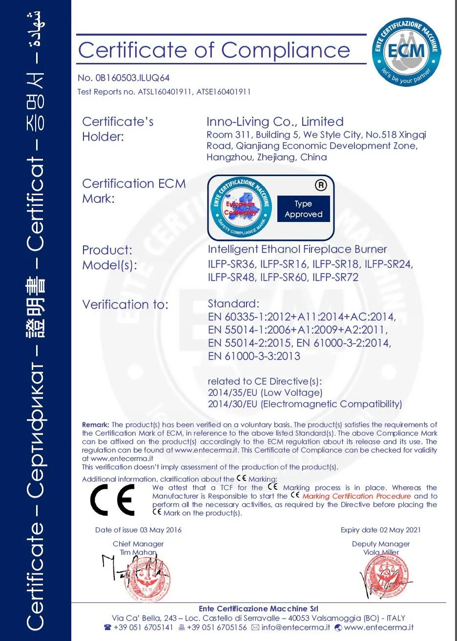 36 inch Smart Remote control intelligent silver or black  auto queimador de lareira etanol