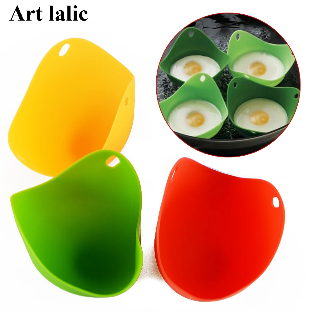 4 Colors 4 Pcs/Set Silicone Egg Poachers Poaching Pods Baking Mold Cups Egg Poach Pan/Egg Cooker by BByu
