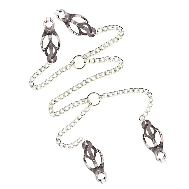 Women Metal Chain Torture Nipple Clamps Torture Bdsm Bondage Set Teasing Nipple Clamp Labia Clit Clip Sex Game Accessories