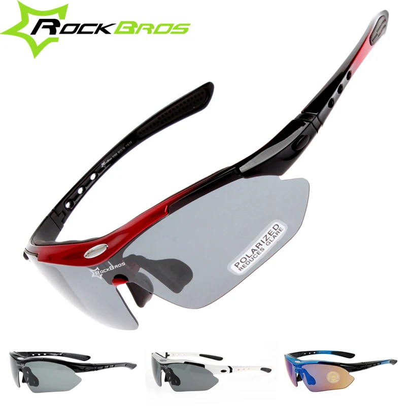 Hot! RockBros Polarized Men Women Cycling Sun Glasses Outdoor Sports Bicycle Glasses Bike Sunglasses TR90 Goggles Eyewear 5 Lens