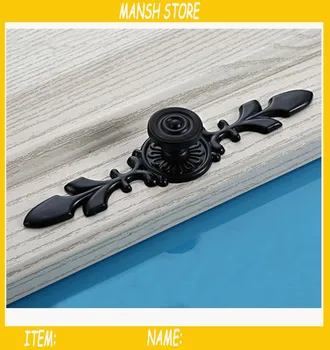 

Black Metal Door Handle Kitchen Cupboard Handle Alloy Morden Knobs 12pcs/lot free shipping