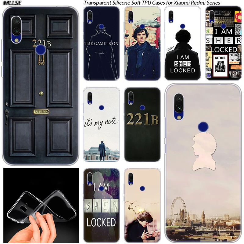 

221B i am Sherlock Holmes Sherlocked Silicone Case for Xiaomi Redmi K20 7 7A 5 5Plus 6 6A S2 Note 8 7 6 5 Pro Cover