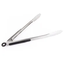 New 1 Piece 14” /35.6cm w/ Silicone Cover Handle Lock Design Salad Cooking Food Tongs Stainless steel Kitchen Tongs BBQ Tongs
