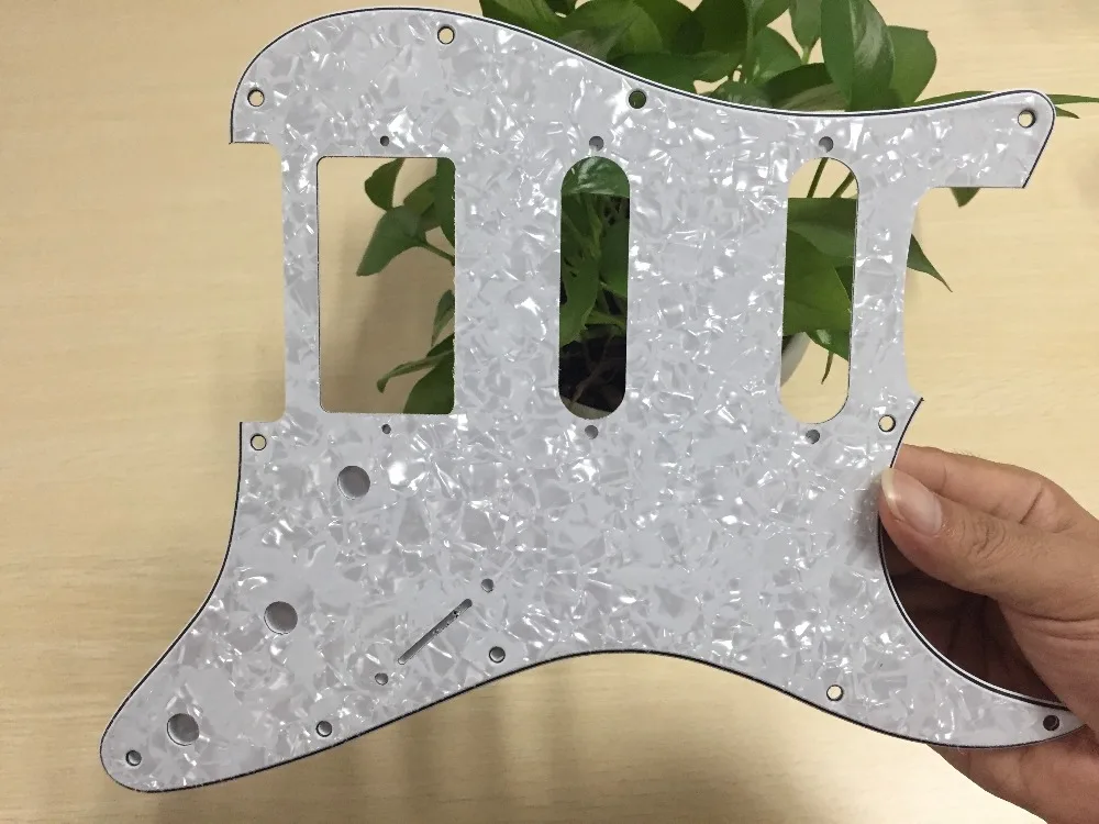 FLEOR 1 набор из 11 отверстий для электрогитары Pickguard SSH HSS гитарная пластина и винты подходят для гитарных деталей Strat, 20 цветов на выбор