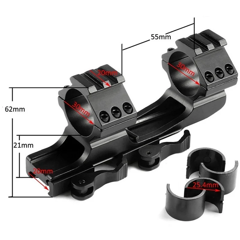 Hunting tactical fast QD 25.4mm /30mm Quick Release Cantilever Weaver Forward Reach Dual Ring Rifle Scope Mount | Спорт и