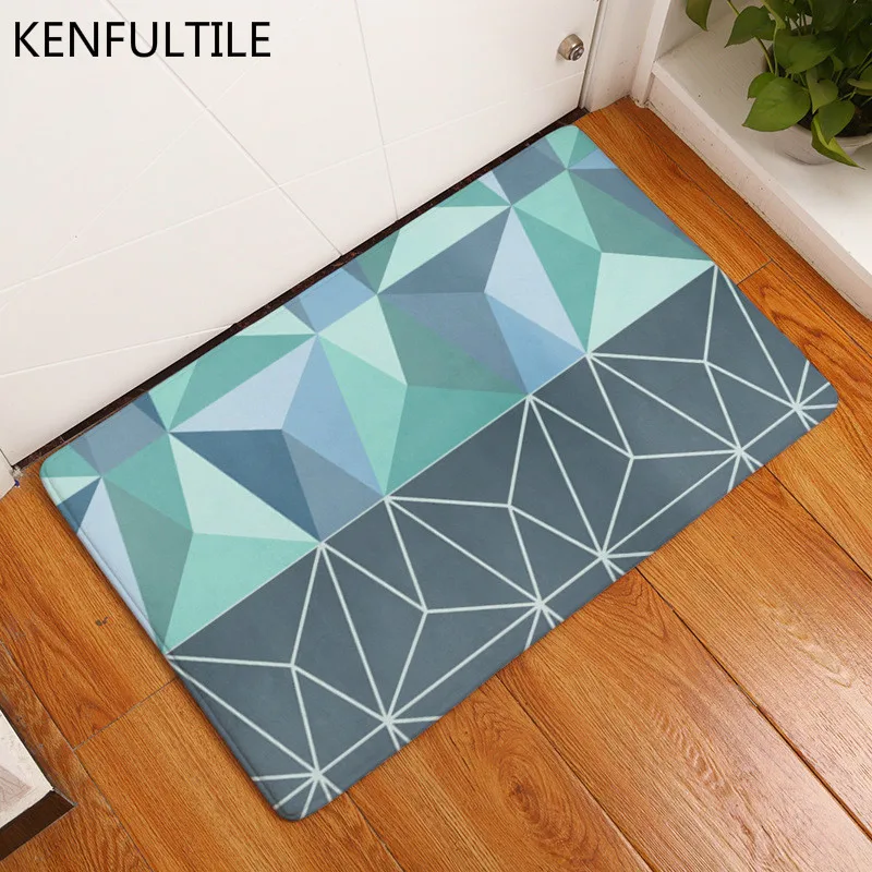 Doormat Anti Slip Kitchen Floor Carpet Geometric Plaid Pattern Printed Bathroom Hallway Door Mat Home Entrance Rugs Decor | Дом и сад