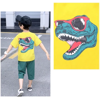 

Boys Clothes Boutique Kids Boy Clothing Set Summer Toddler Children Outfits Sunglasses Dinosaur T-shirt + Capri Pants