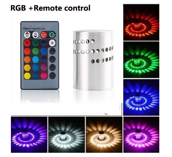 Модный светодиодный светильник, красочный RGB настенный светильник с отверстиями по спирали, установка поверхности, светодиодный светильник, светильник для гостиной, светильник KTV - Цвет абажура: RGB With Remote