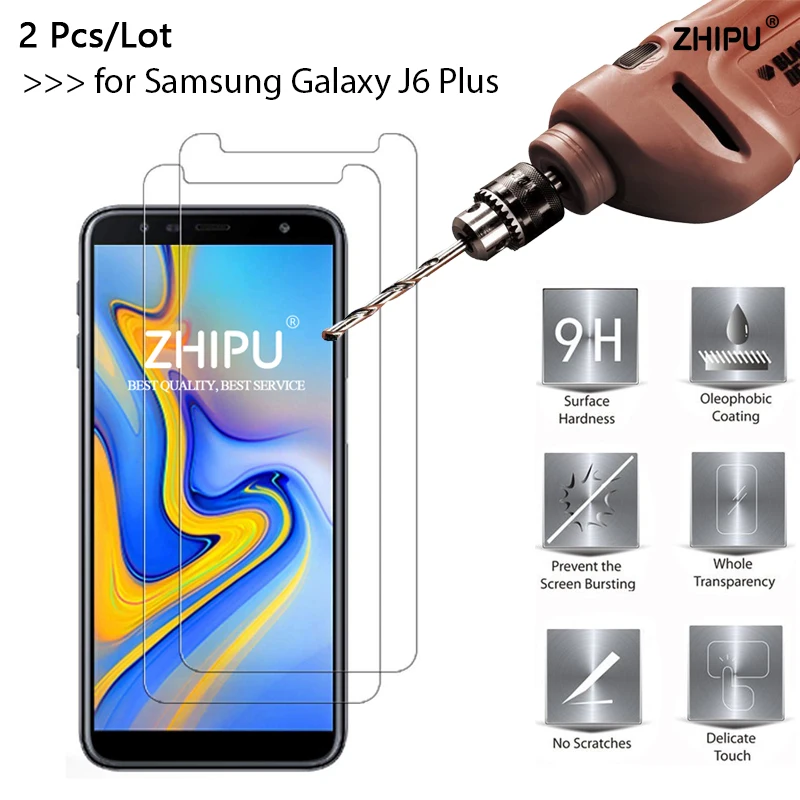 2 шт./лот 2.5D 0 26 мм 9H закаленное стекло для Samsung Galaxy J6 Plus + Защитная пленка экрана 6