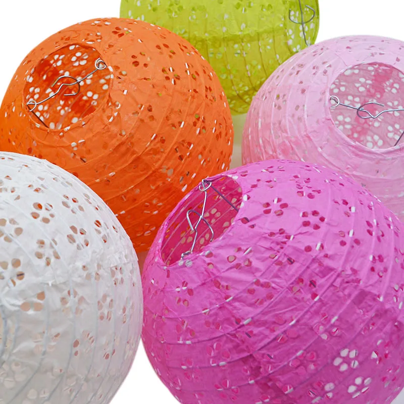 1Pcs 3 Size Option Good Quality Round Chinese Paper Lantern Birthday Wedding Party Supplies Mulit Color Artificial Craft Decor 8