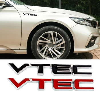 

Car Styling 3D Metal Chrome Auto Emblem Badge VTEC Sticker For for Honda Civic Accord Odyssey Spirior CRV Insight Trunk Decal